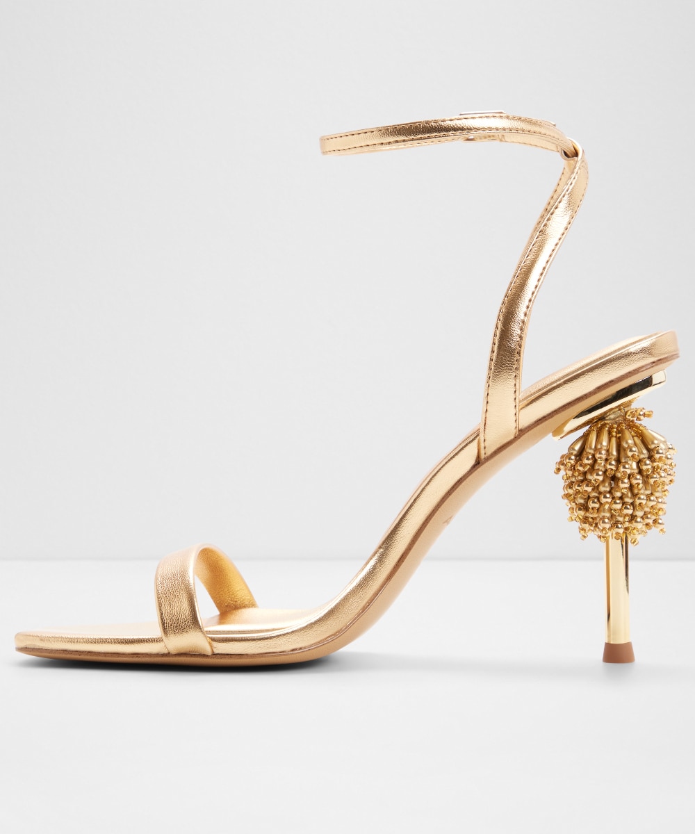 Sandalias de tacón de mujer con punta cuadrada - Aldo - Oro Oro-2