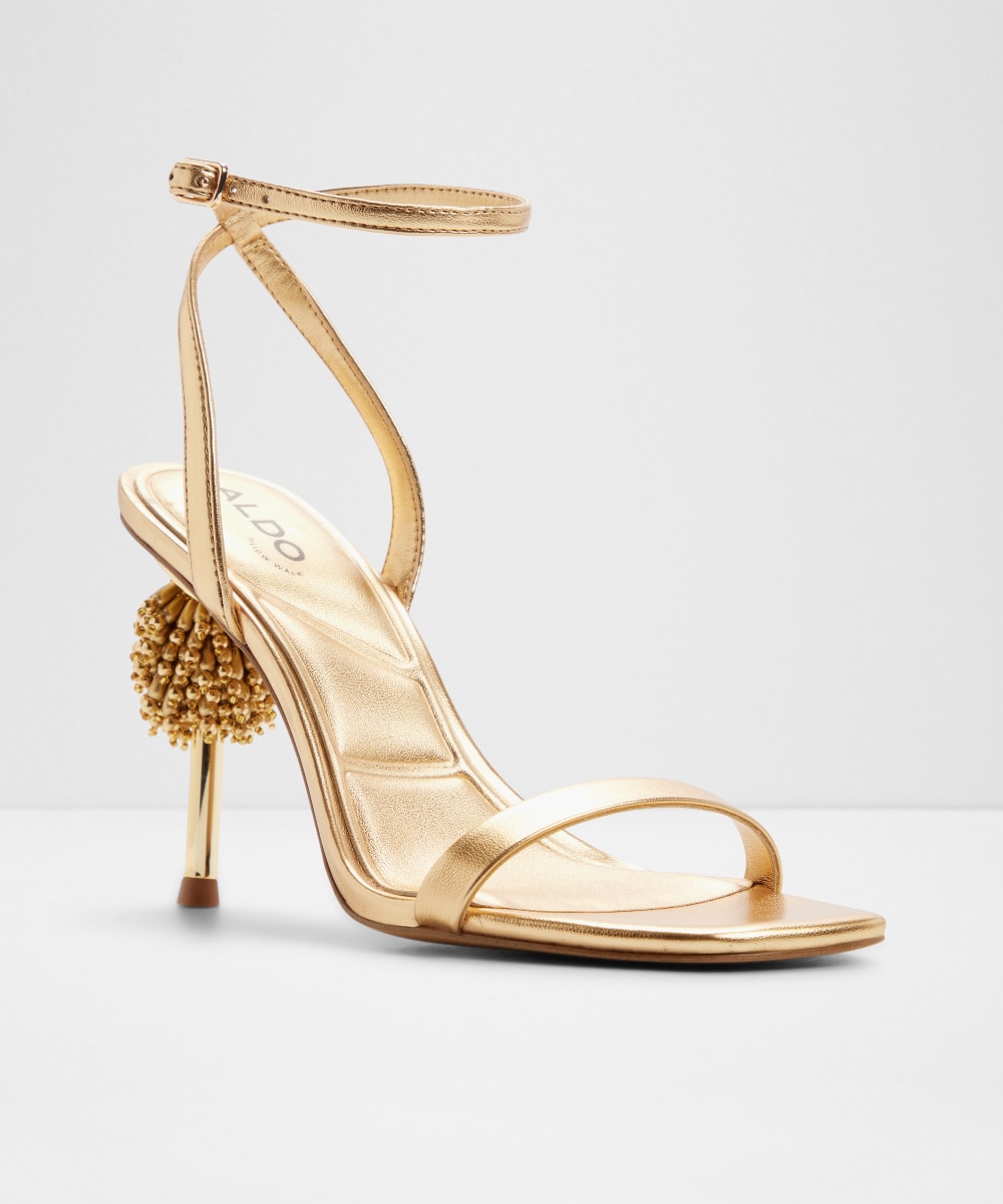 Sandalias de tacón de mujer con punta cuadrada - Aldo - Oro Oro-4