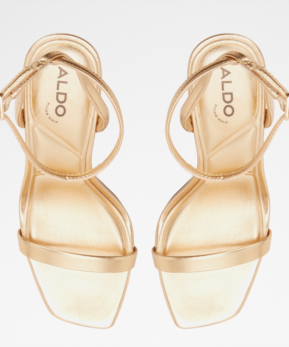 Sandalias de tacón de mujer con punta cuadrada - Aldo - Oro Oro-6