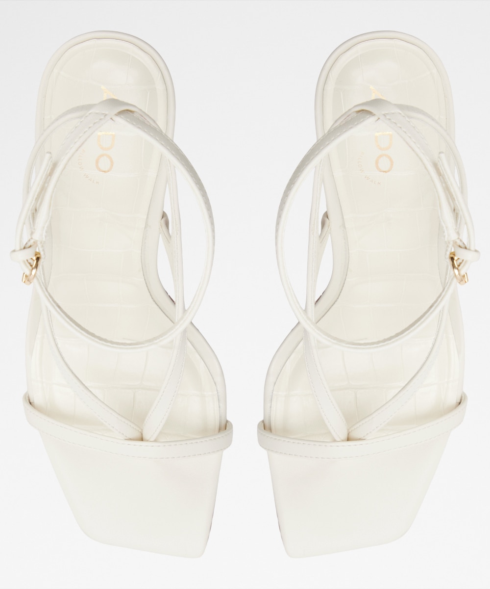 Sandalias de tacón de mujer con punta cuadrada - Aldo - Blanco Blanco-6