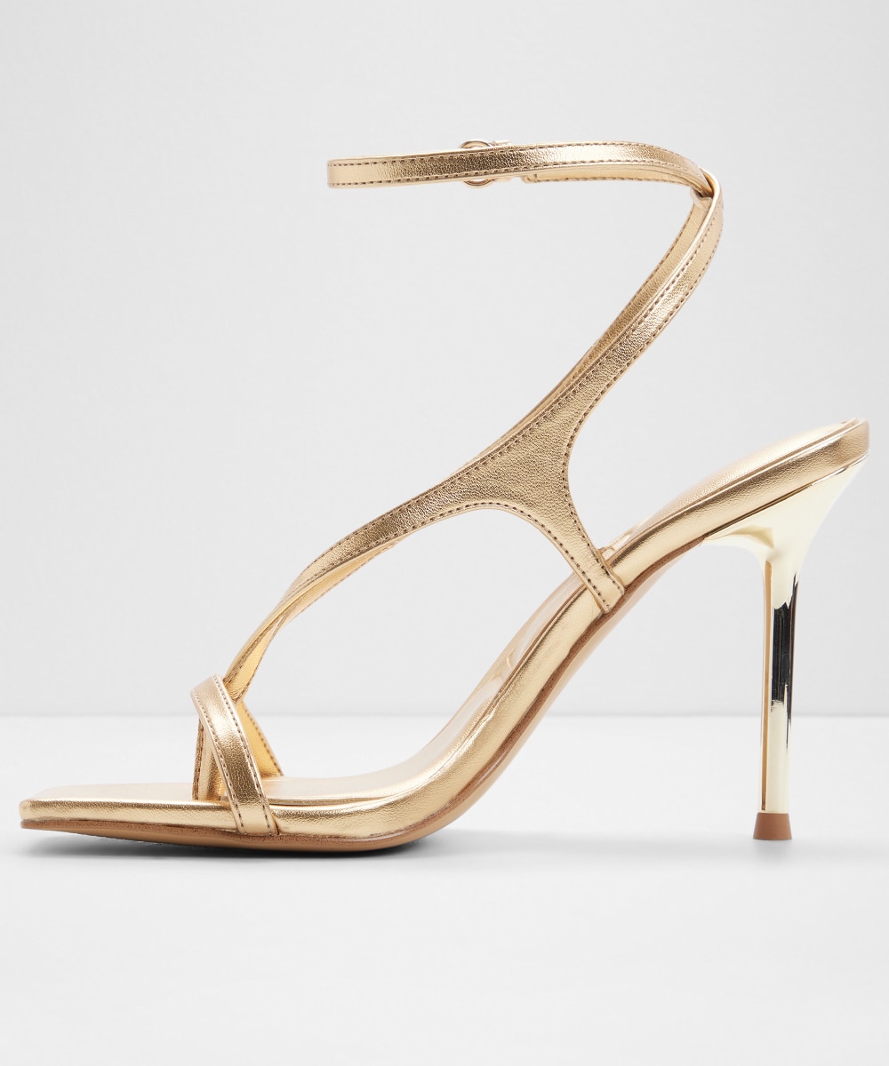 Sandalias de tacón de mujer con punta cuadrada - Aldo - Oro Oro-2