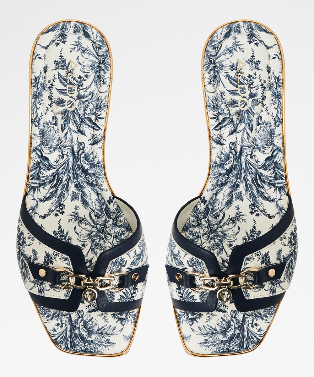 Sandalias planas de mujer con punta - Aldo - Azul marino Azul marino-3