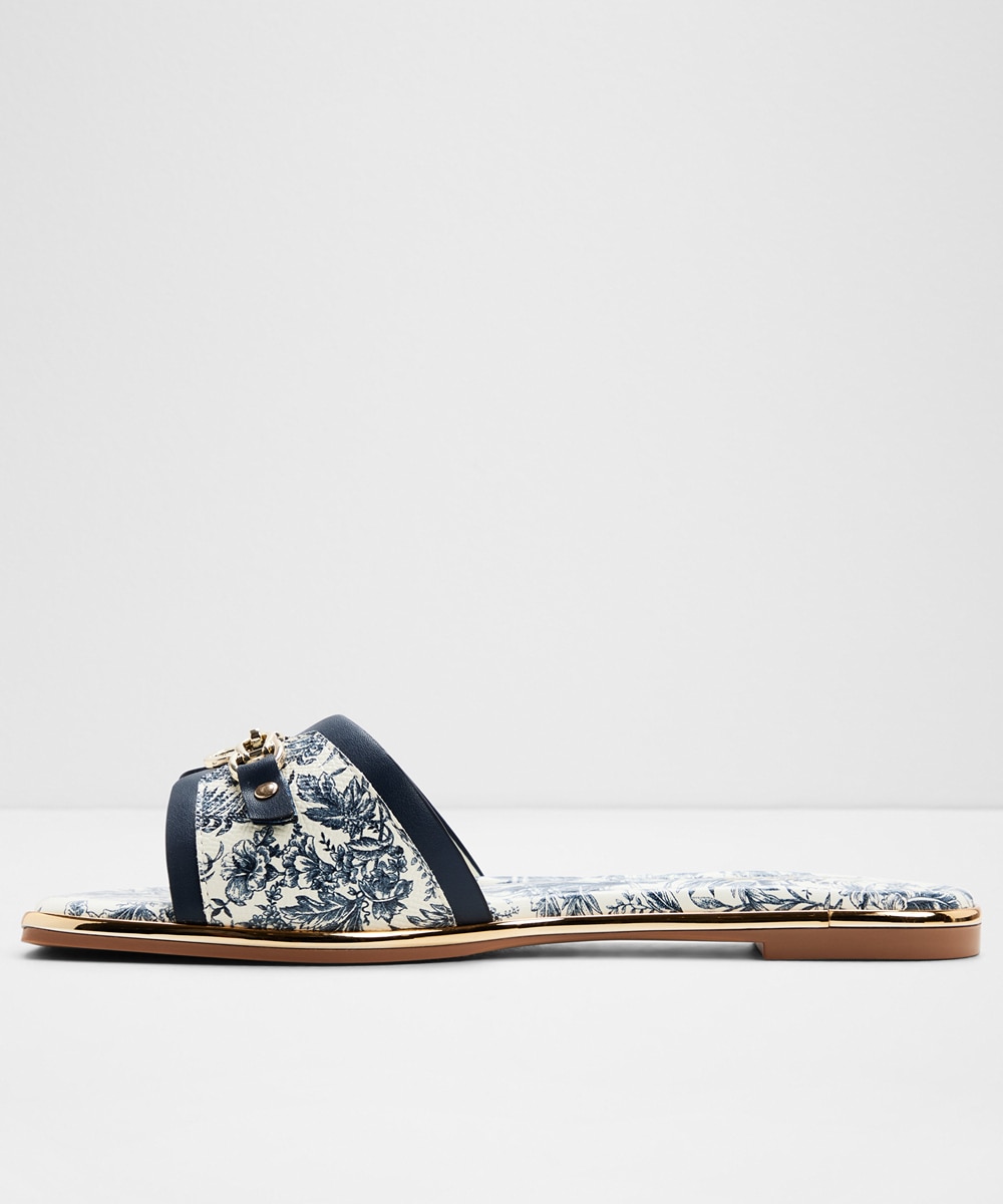 Sandalias planas de mujer con punta - Aldo - Azul marino Azul marino-4