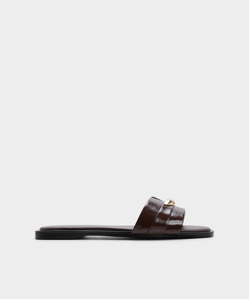 Sandalias planas de mujer con punta cuadrada - Aldo - Marrón Marrón-1