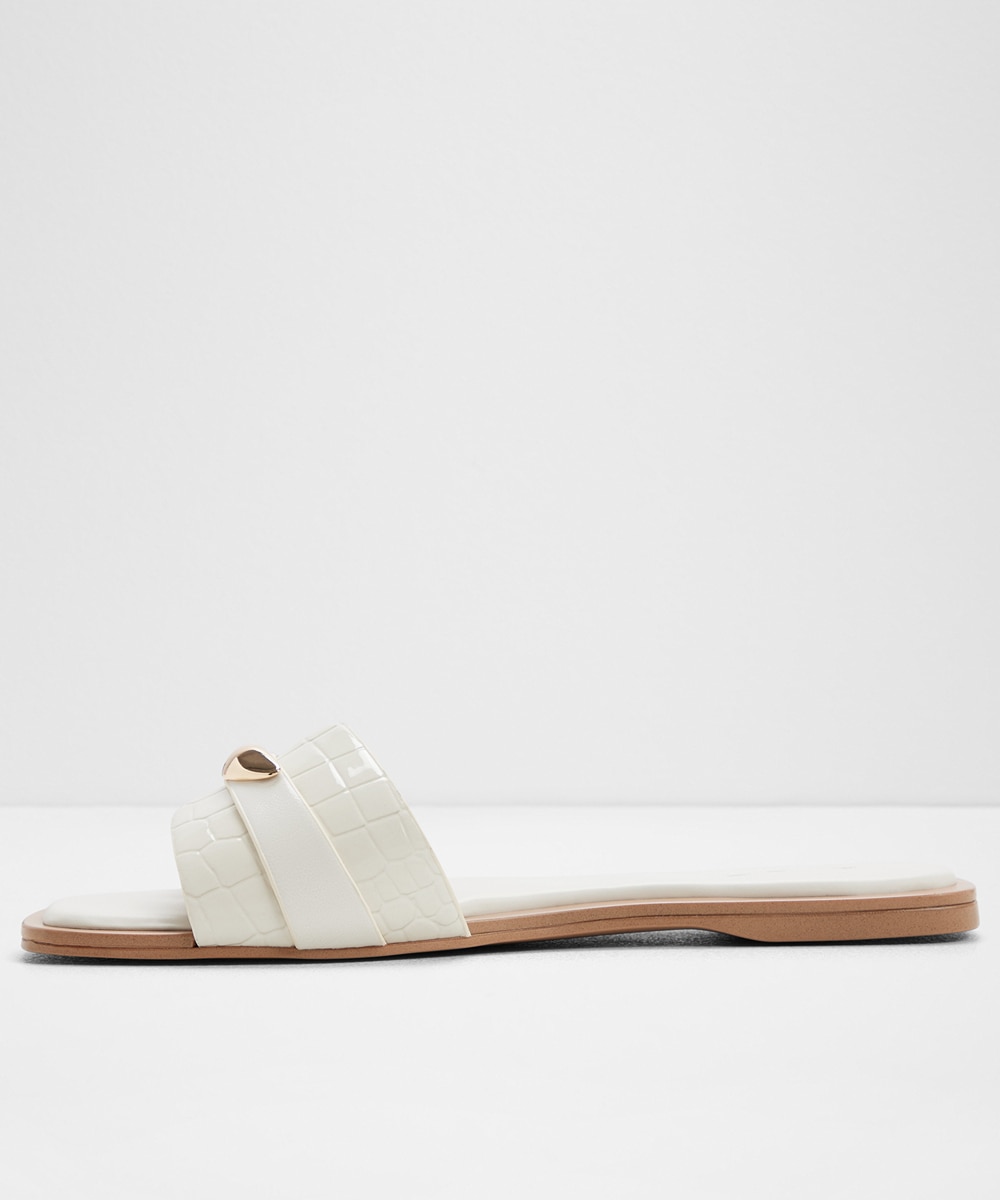 Sandalias planas de mujer con punta cuadrada - Aldo - Blanco Blanco-4