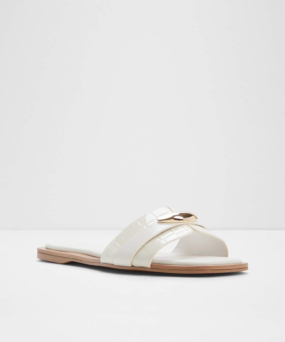 Sandalias planas de mujer con punta cuadrada - Aldo - Blanco Blanco-5