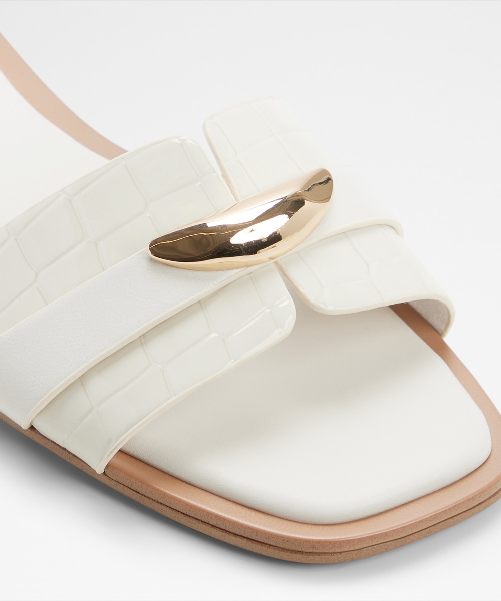 Sandalias planas de mujer con punta cuadrada - Aldo - Blanco Blanco-6