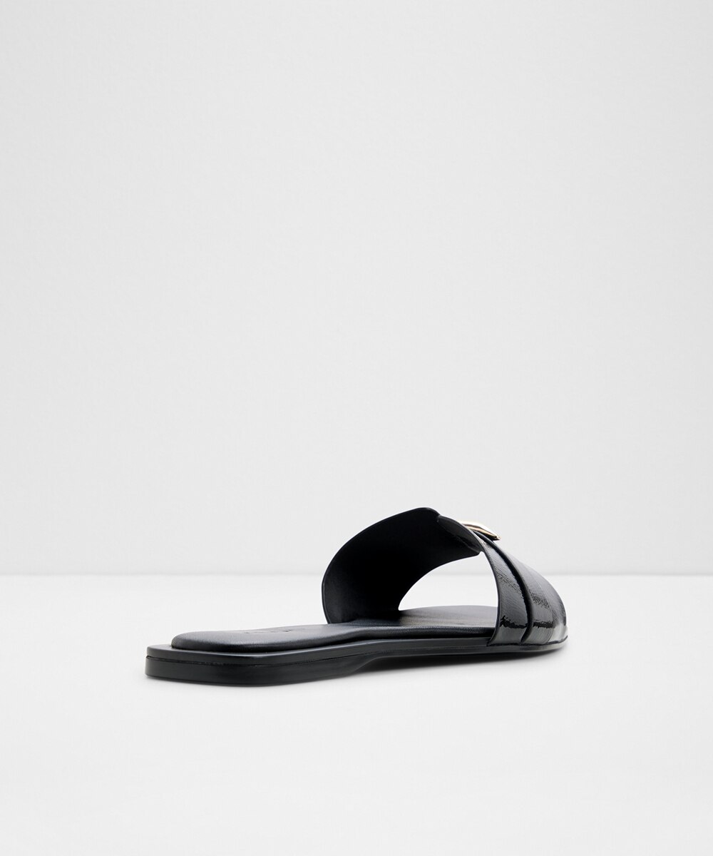 Sandalias planas de mujer con punta cuadrada - Aldo - Negro Negro-2