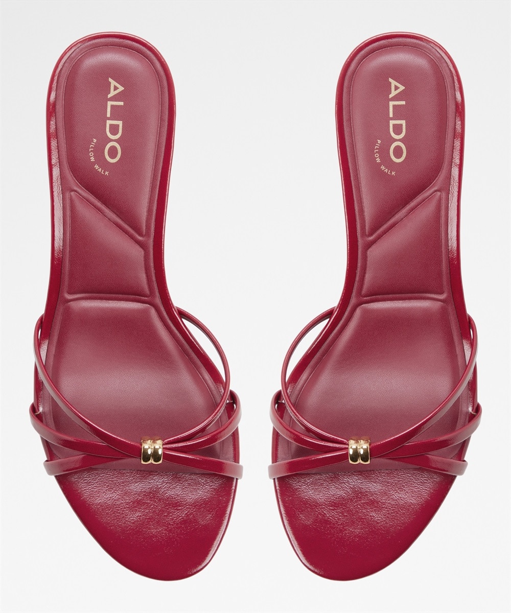 Mules de tacón de mujer con punta redonda - Aldo - Rojo Rojo-3