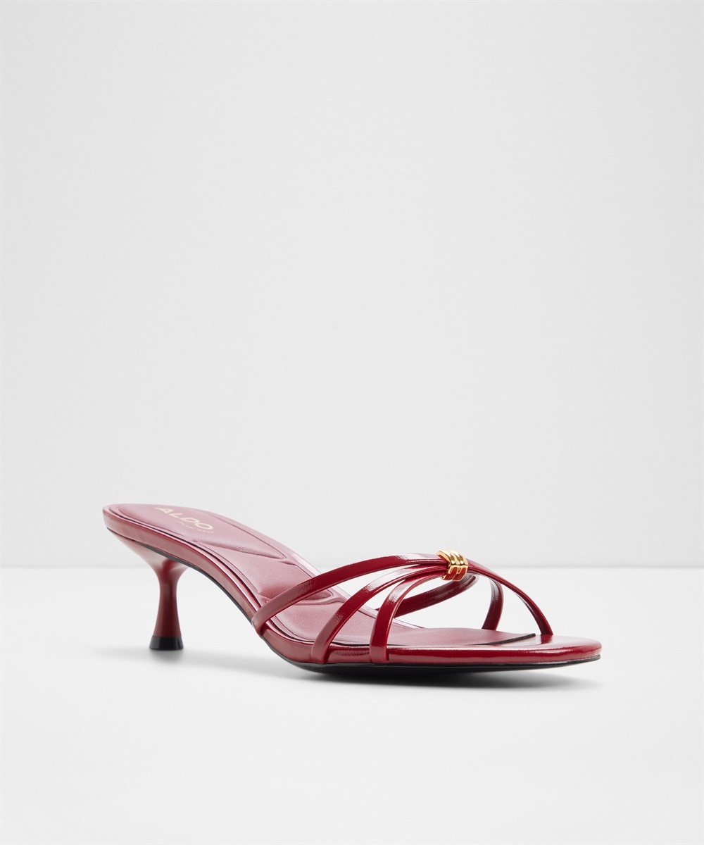 Mules de tacón de mujer con punta redonda - Aldo - Rojo Rojo-5