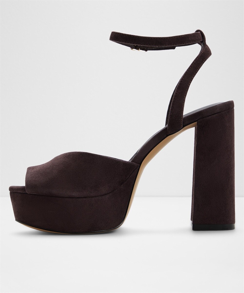 Sandalias de tacón de mujer con punta redonda - Aldo - Marrón Marrón-4