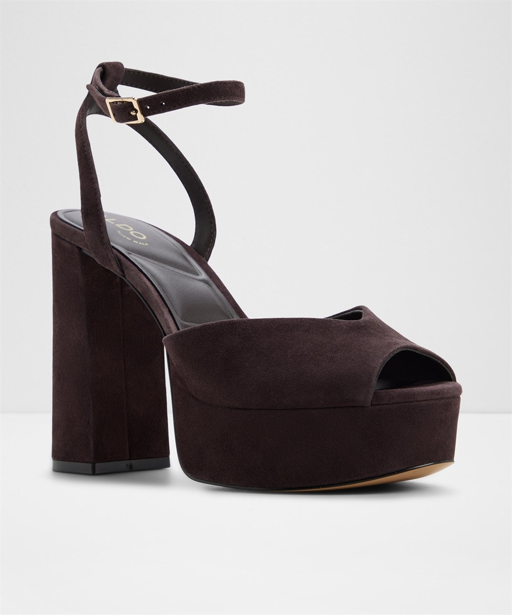 Sandalias de tacón de mujer con punta redonda - Aldo - Marrón Marrón-5