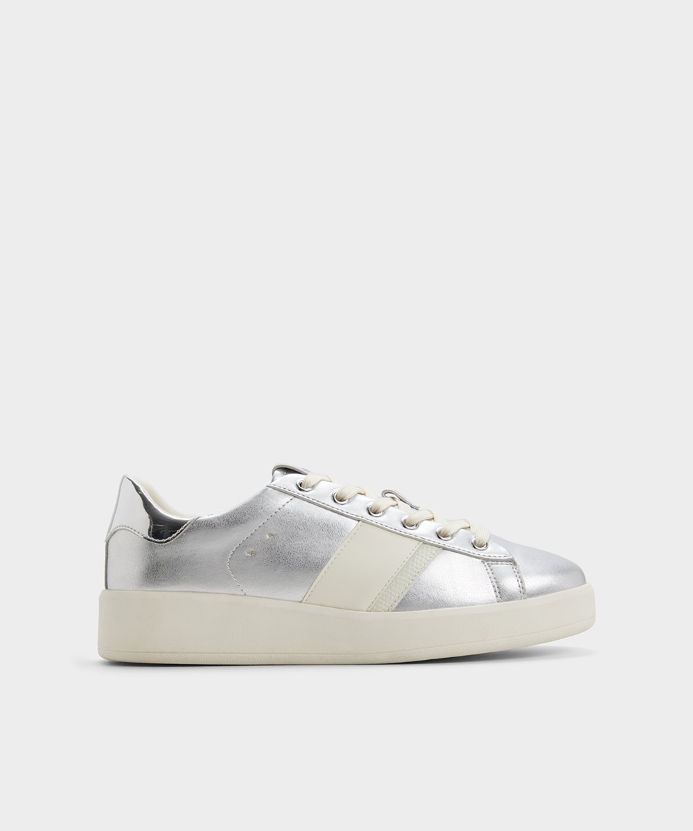 Zapatillas deportivas de mujer con punta redonda - Aldo - Plata Plata-1