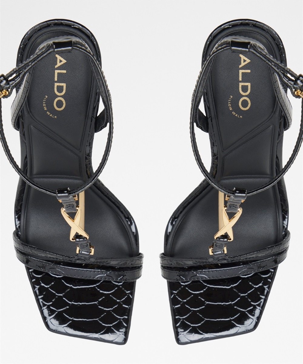 Sandalias de tacón de mujer con punta cuadrada - Aldo - Negro Negro-3