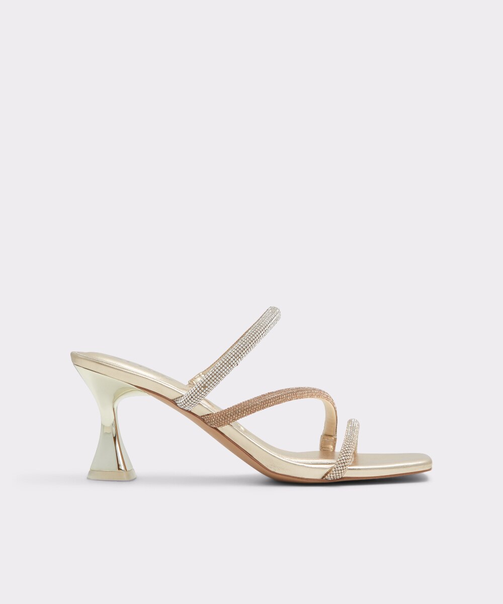 Mules de tacón de mujer con punta cuadrada - Aldo - Oro Oro-1