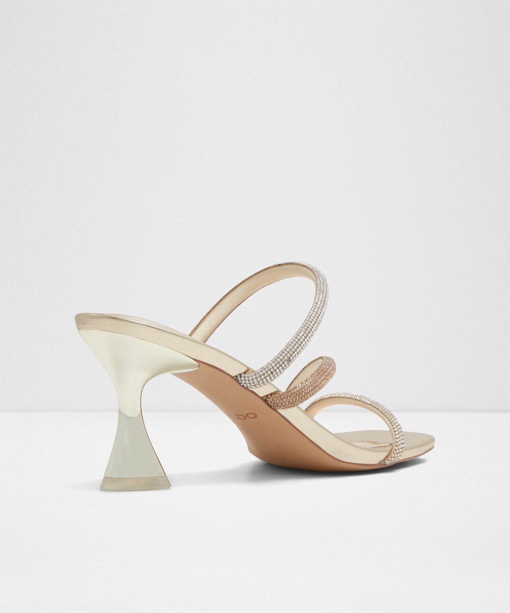 Mules de tacón de mujer con punta cuadrada - Aldo - Oro Oro-3