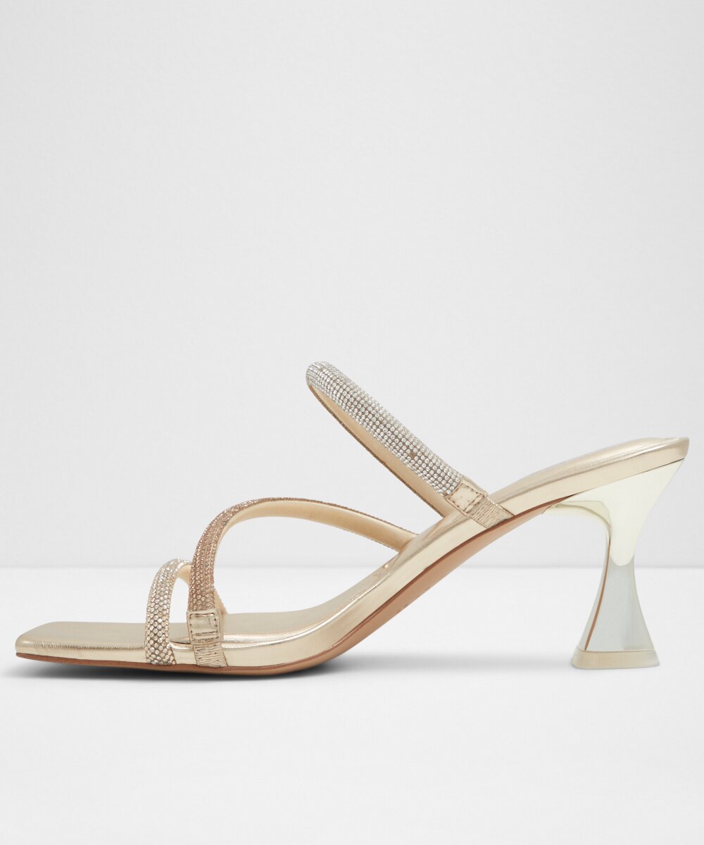 Mules de tacón de mujer con punta cuadrada - Aldo - Oro Oro-2