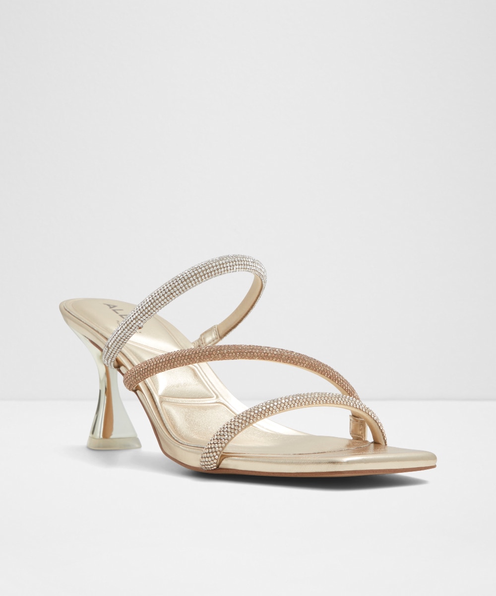 Mules de tacón de mujer con punta cuadrada - Aldo - Oro Oro-4