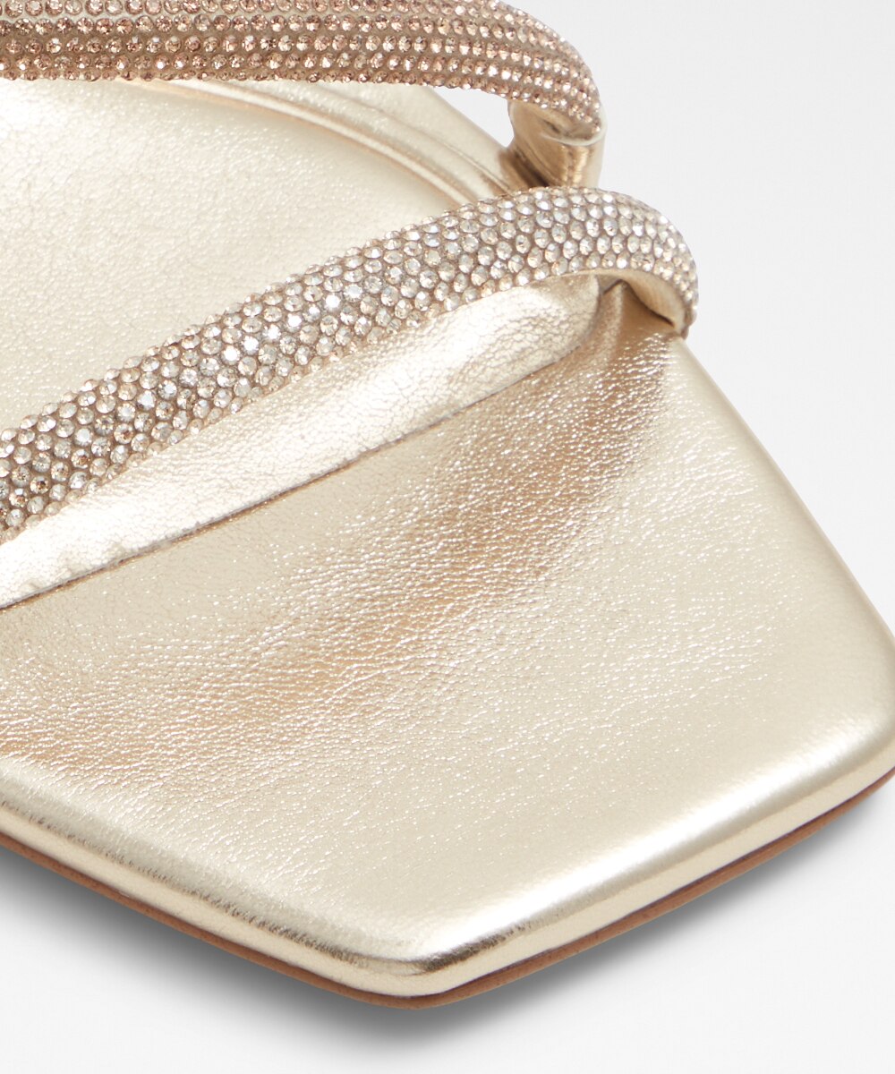 Mules de tacón de mujer con punta cuadrada - Aldo - Oro Oro-5