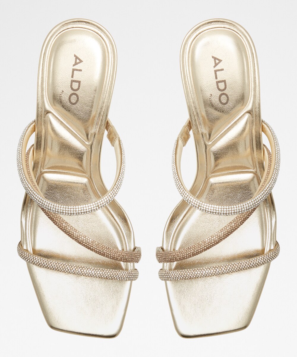 Mules de tacón de mujer con punta cuadrada - Aldo - Oro Oro-6
