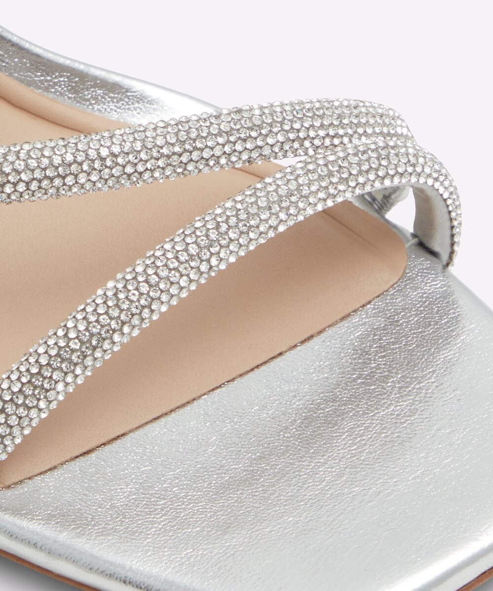 Mules de tacón de mujer con punta cuadrada - Aldo - Plata Plata-7