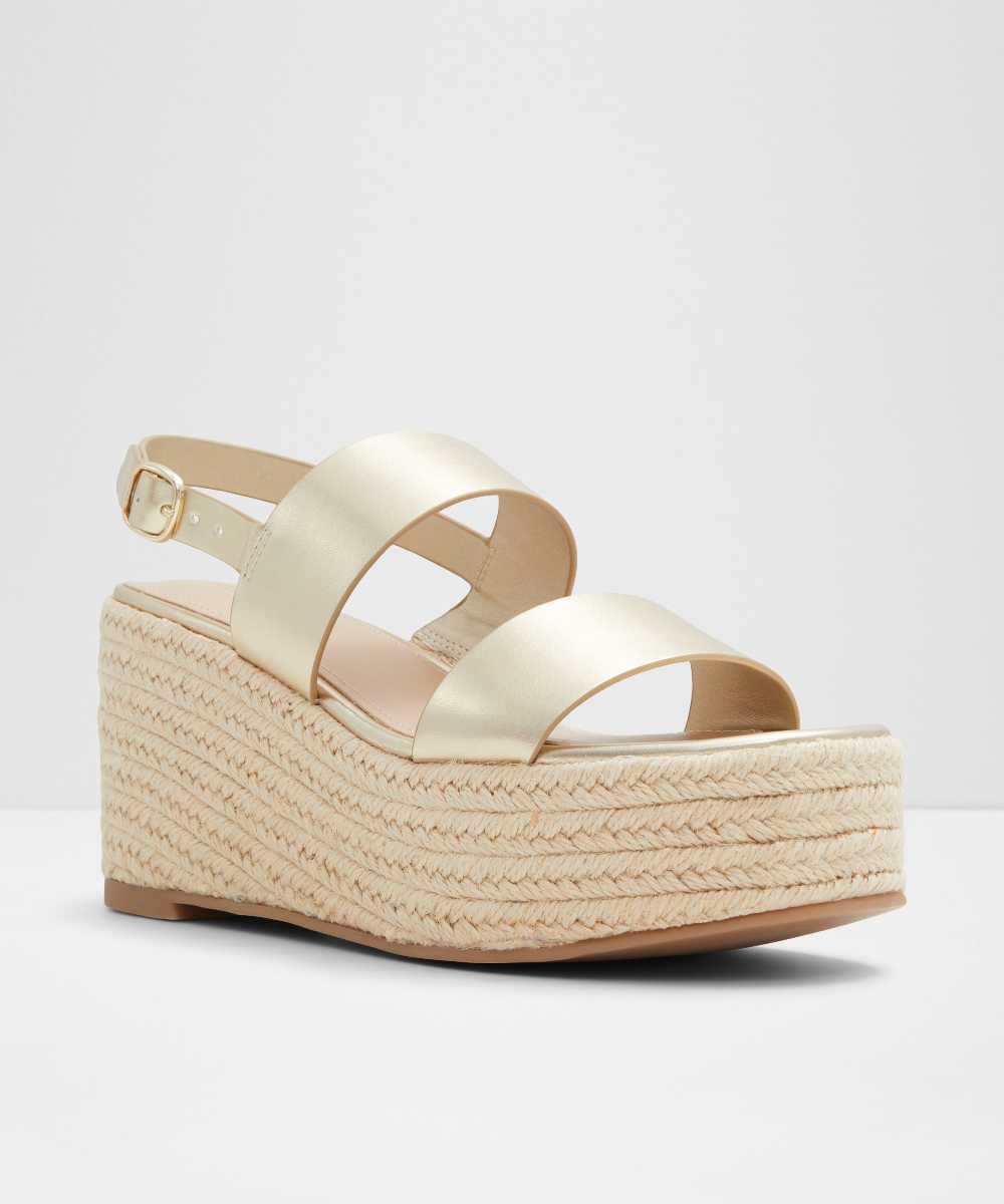 Sandalias de tacón de mujer con punta redonda - Aldo - Oro Oro-4