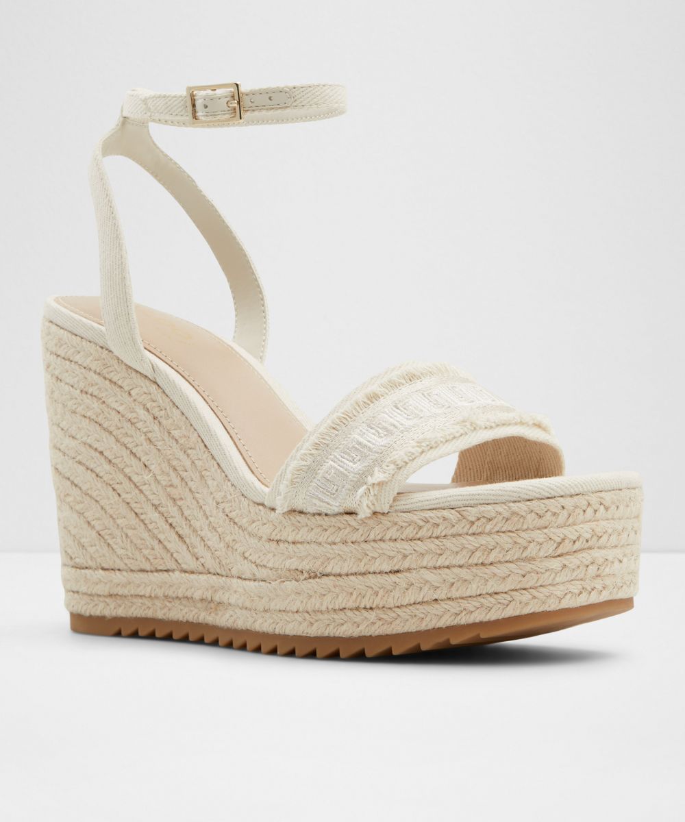 Sandalias de cuña de mujer con punta cuadrada - Aldo - Crudo Crudo-4