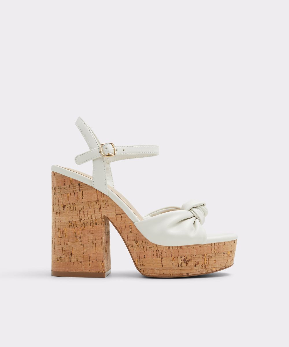 Sandalias de tacón de mujer con punta redonda - Aldo - Blanco Blanco-1
