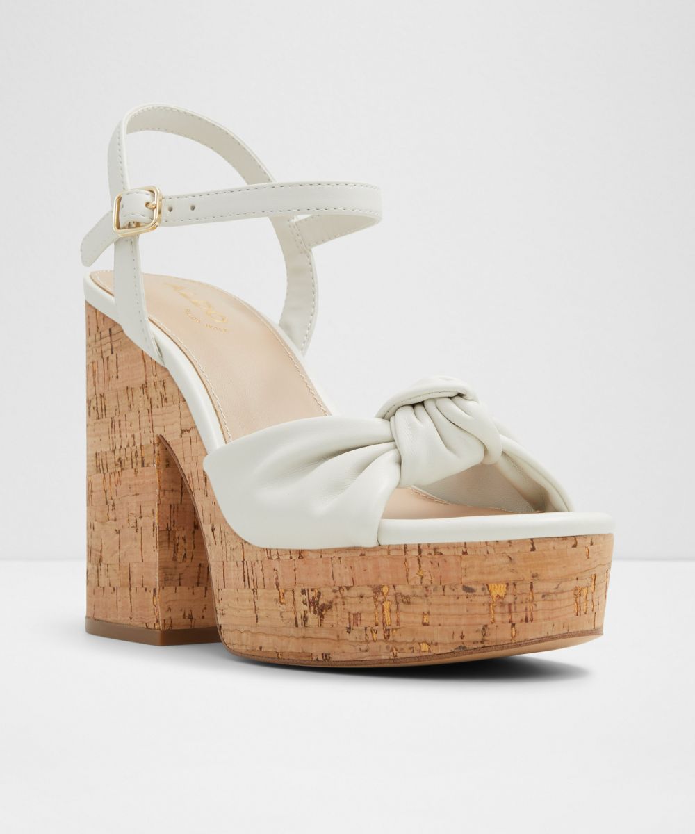 Sandalias de tacón de mujer con punta redonda - Aldo - Blanco Blanco-5