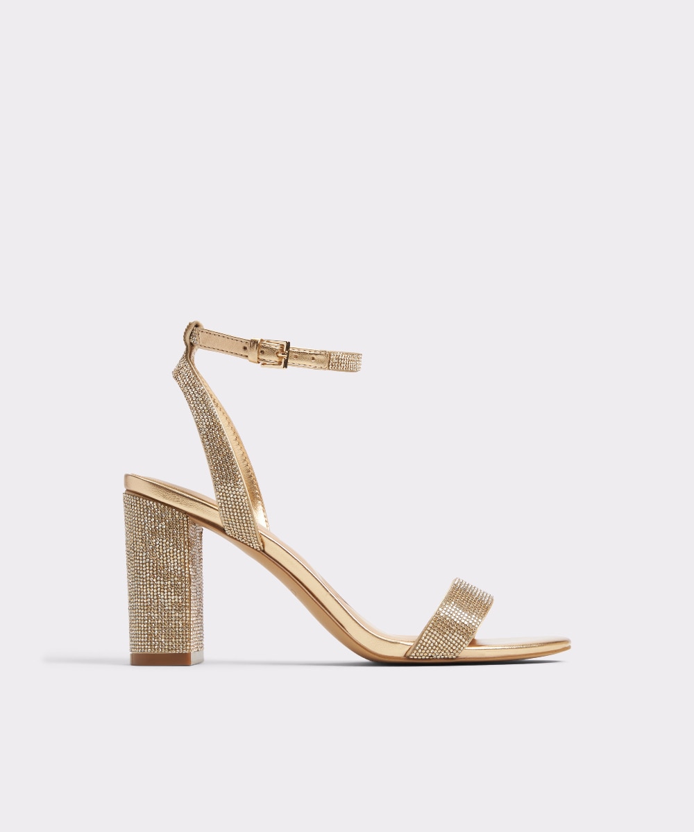 Sandalias de tacón de mujer con punta redonda - Aldo - Oro Oro-1