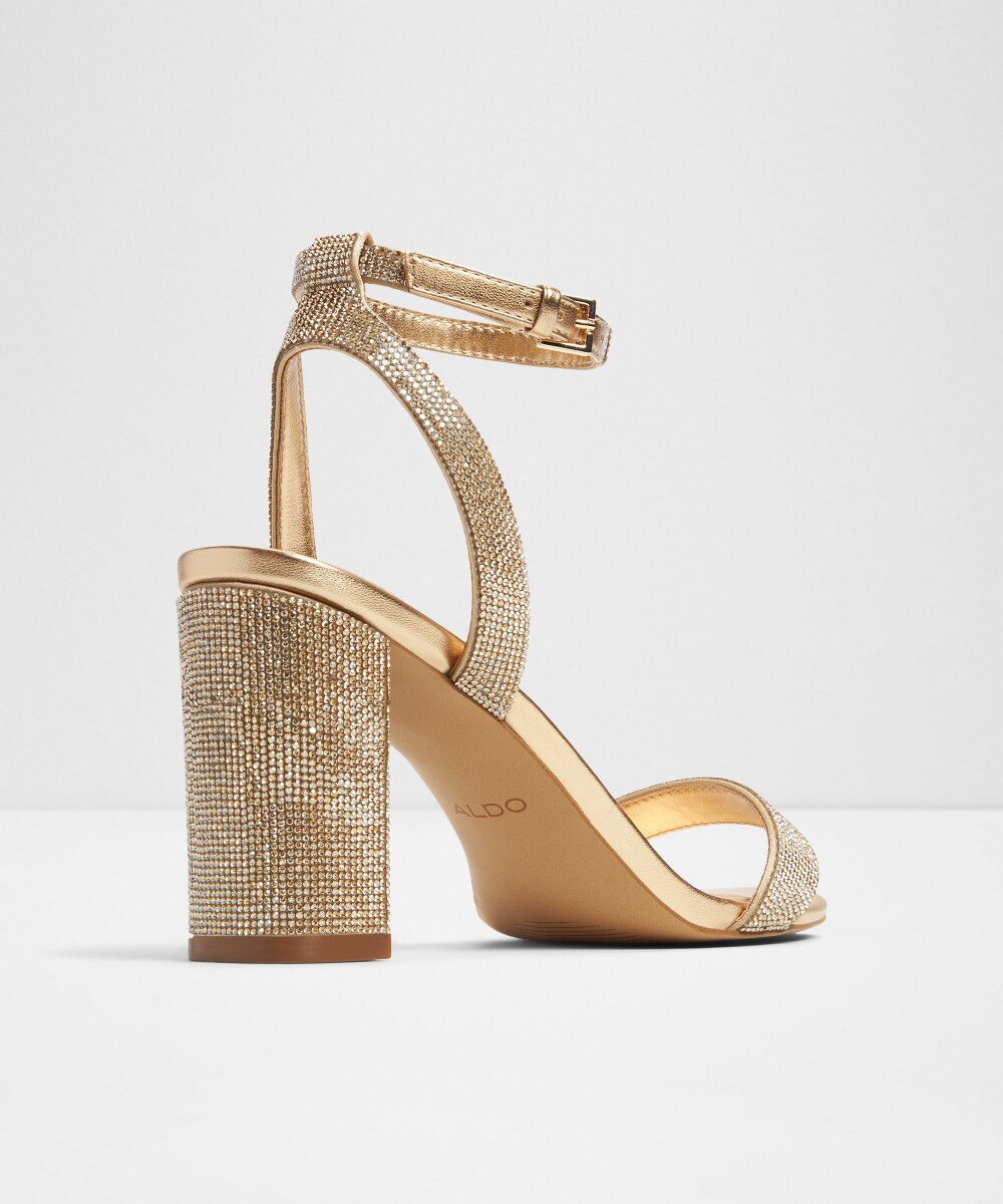Sandalias de tacón de mujer con punta redonda - Aldo - Oro Oro-3