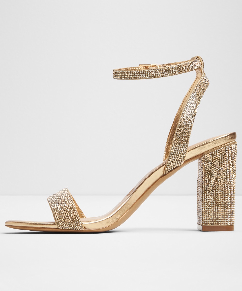 Sandalias de tacón de mujer con punta redonda - Aldo - Oro Oro-2