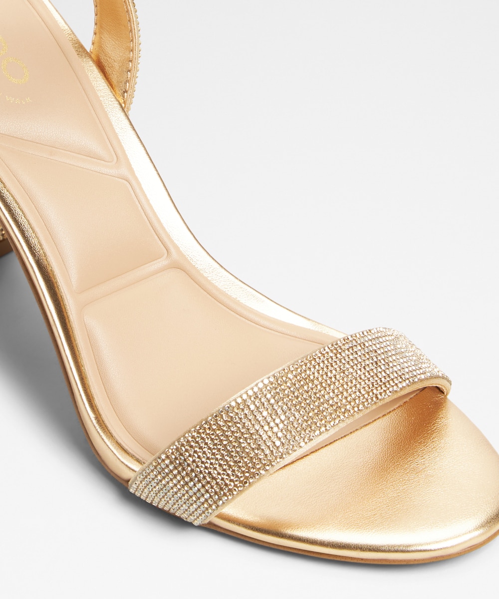 Sandalias de tacón de mujer con punta redonda - Aldo - Oro Oro-5