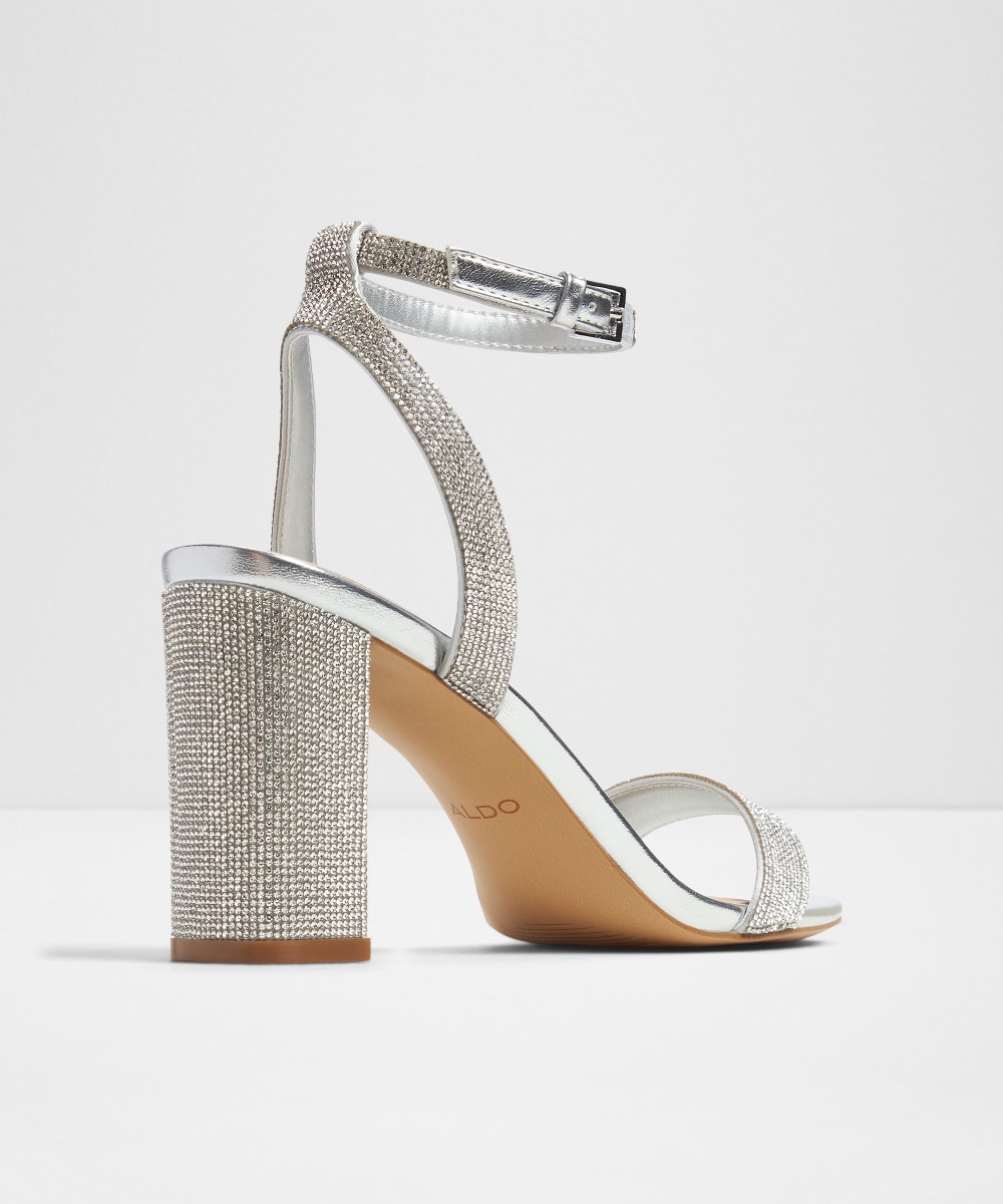 Sandalias de tacón de mujer con punta redonda - Aldo - Plata Plata-3
