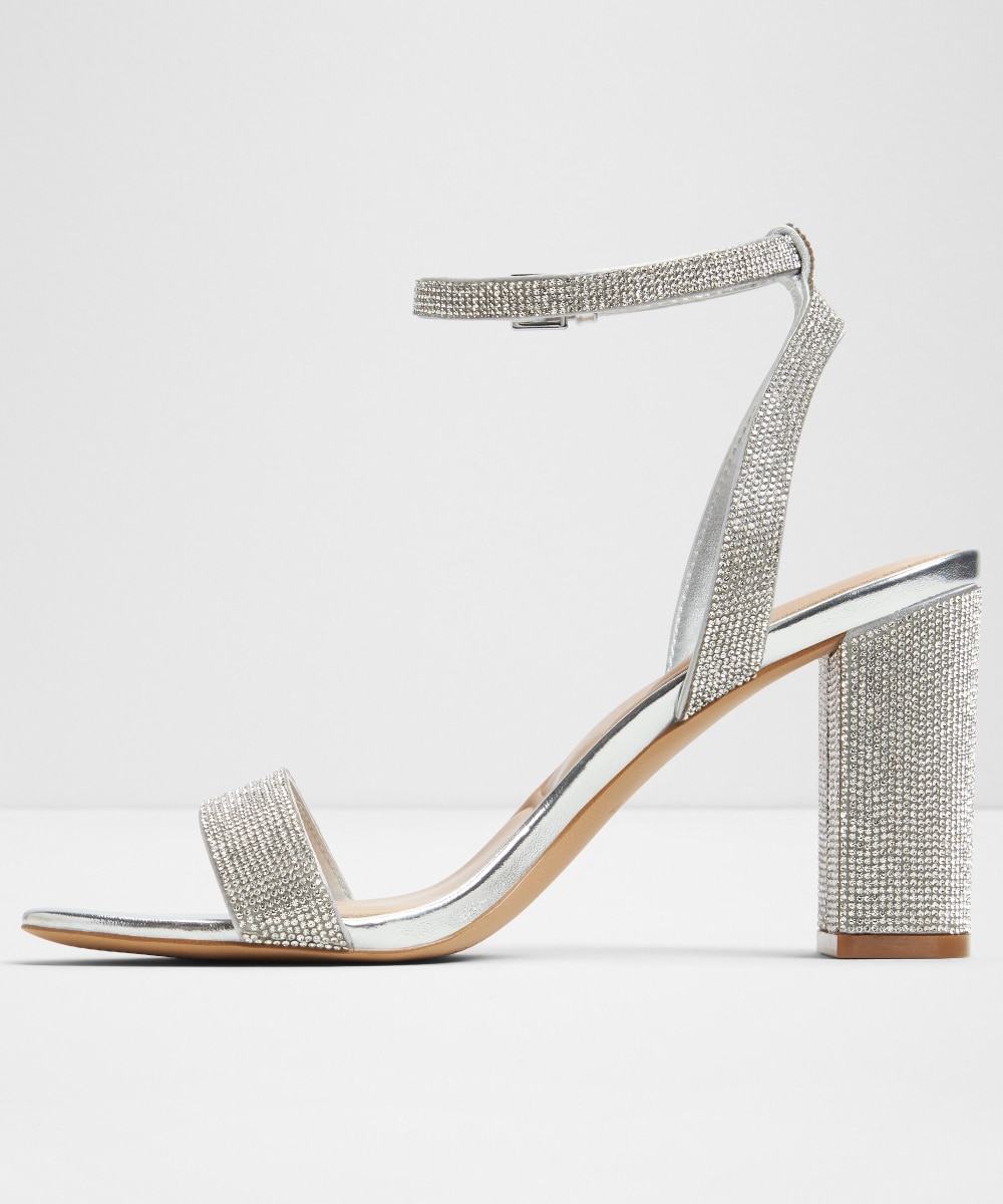 Sandalias de tacón de mujer con punta redonda - Aldo - Plata Plata-2