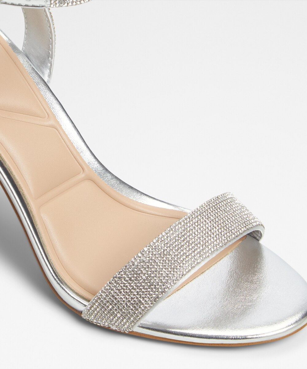 Sandalias de tacón de mujer con punta redonda - Aldo - Plata Plata-5