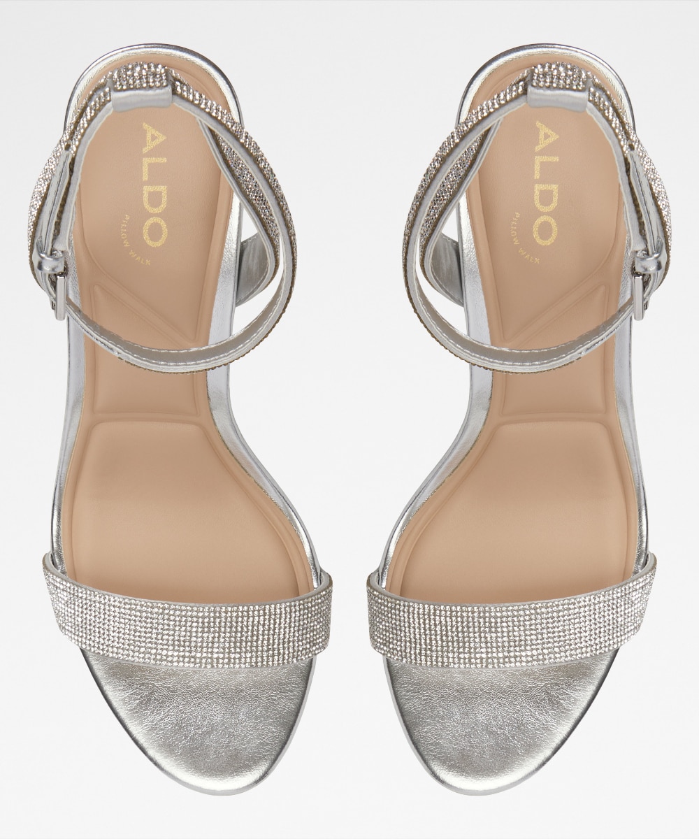 Sandalias de tacón de mujer con punta redonda - Aldo - Plata Plata-6