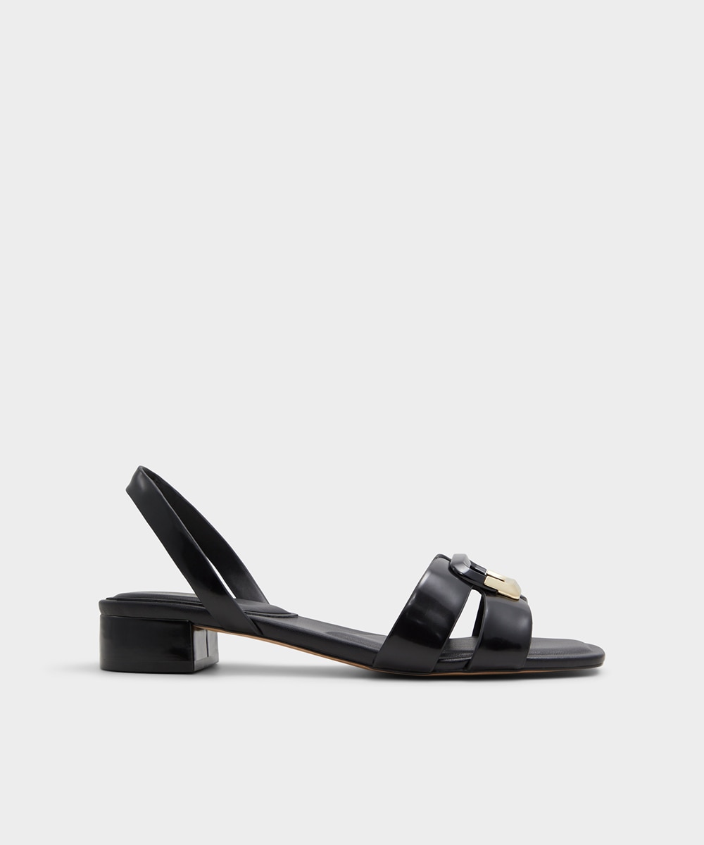 Sandalias planas de mujer con punta cuadrada - Aldo - Negro Negro-1