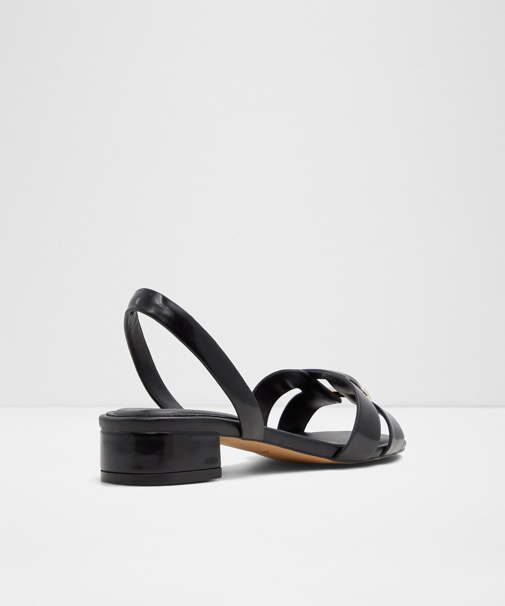 Sandalias planas de mujer con punta cuadrada - Aldo - Negro Negro-2