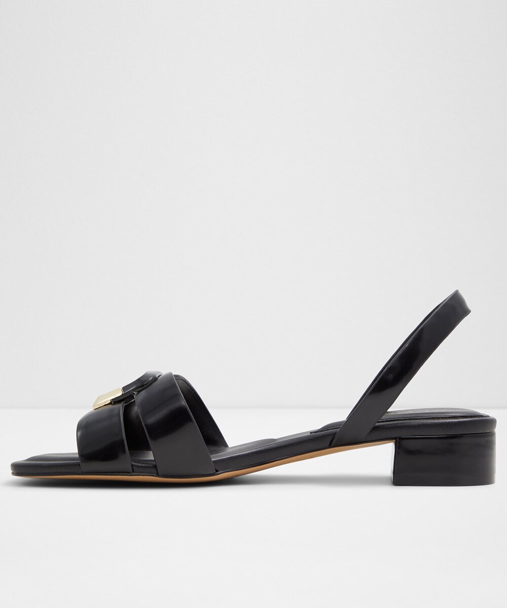 Sandalias planas de mujer con punta cuadrada - Aldo - Negro Negro-4