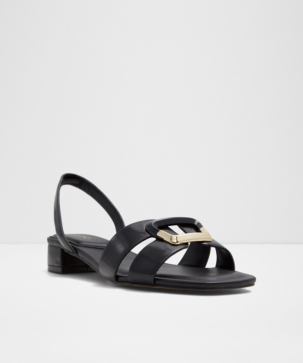 Sandalias planas de mujer con punta cuadrada - Aldo - Negro Negro-5
