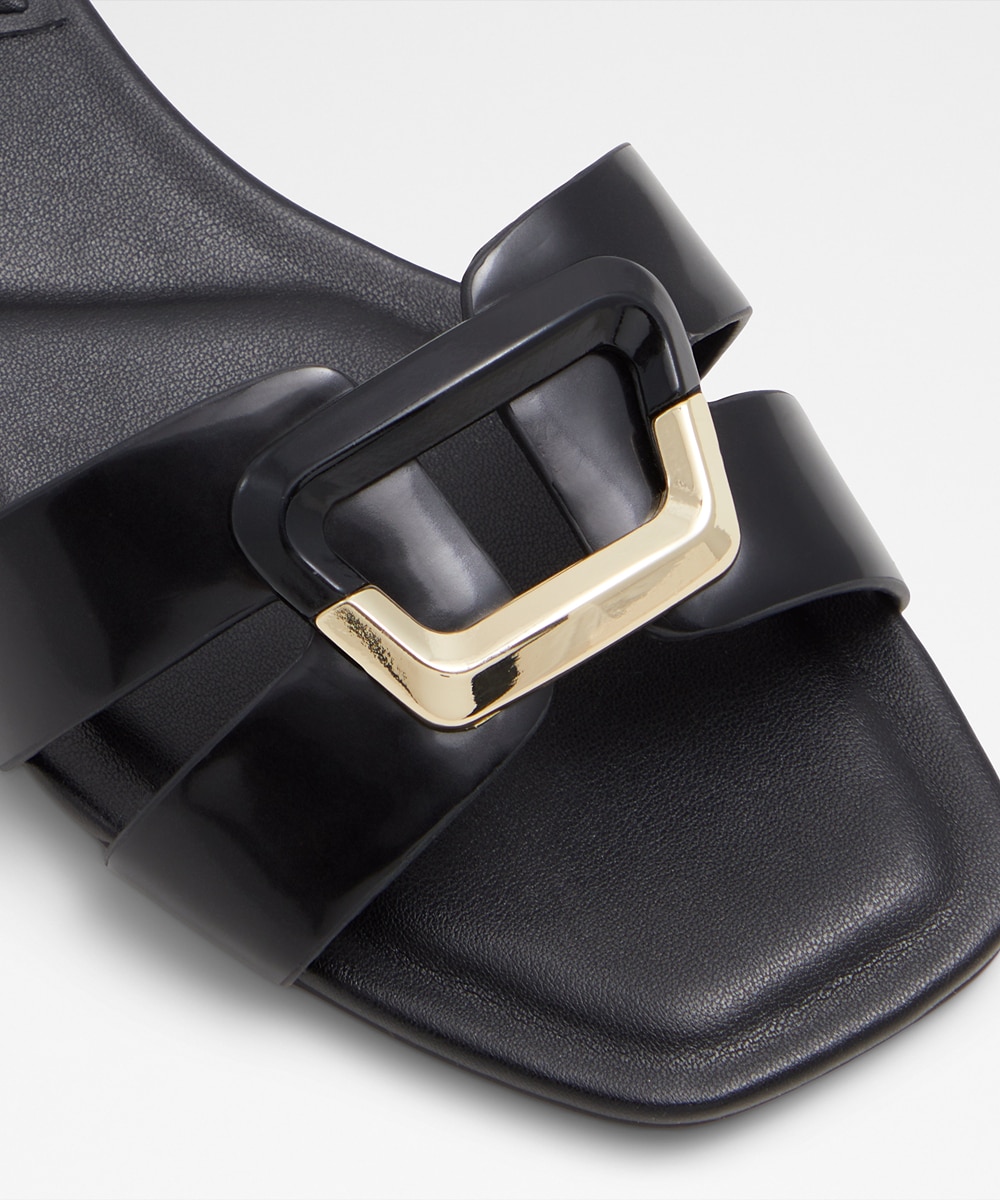 Sandalias planas de mujer con punta cuadrada - Aldo - Negro Negro-6