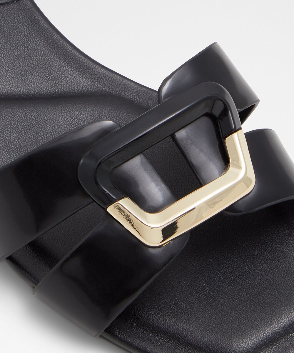 Sandalias planas de mujer con punta cuadrada - Aldo - Negro Negro-7