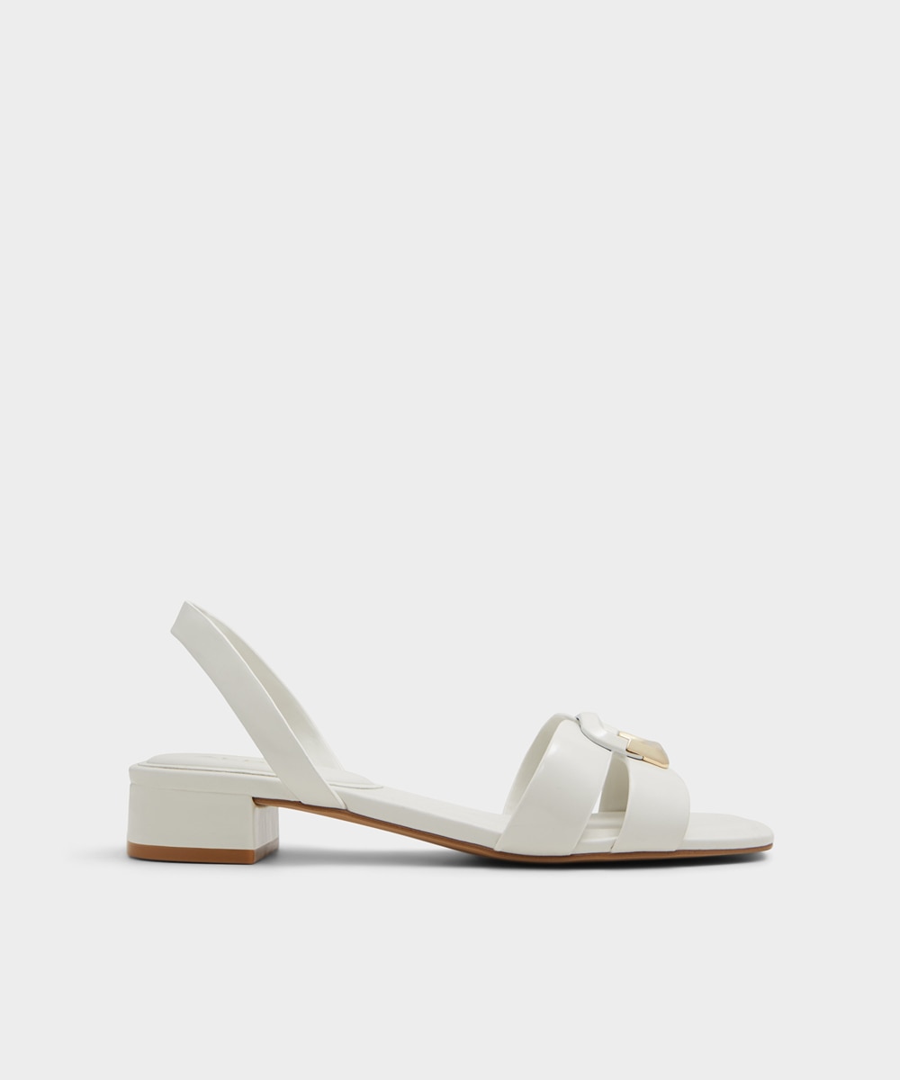Sandalias planas de mujer con punta cuadrada - Aldo - Blanco Blanco-1