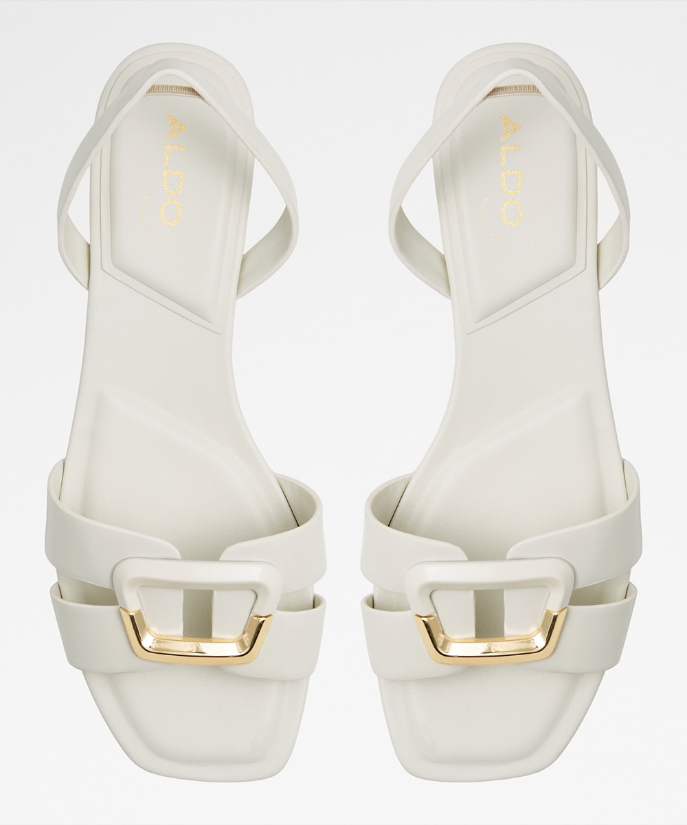 Sandalias planas de mujer con punta cuadrada - Aldo - Blanco Blanco-3