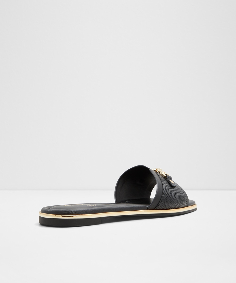 Sandalias planas de mujer con punta cuadrada - Aldo - Negro Negro-2