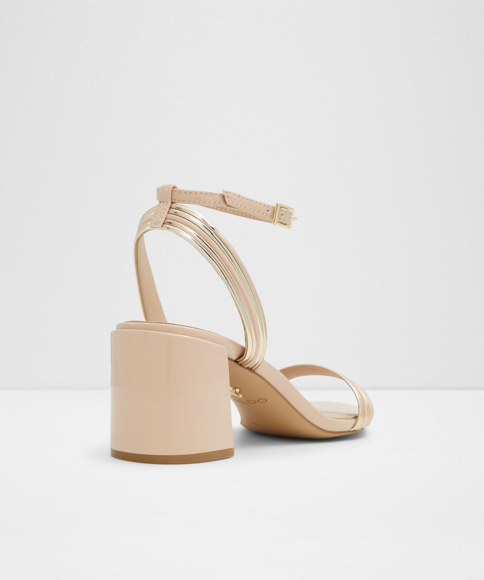 Sandalia Dorada Mujer Sandalias De Tacón Aldo Sanne Con Tiras