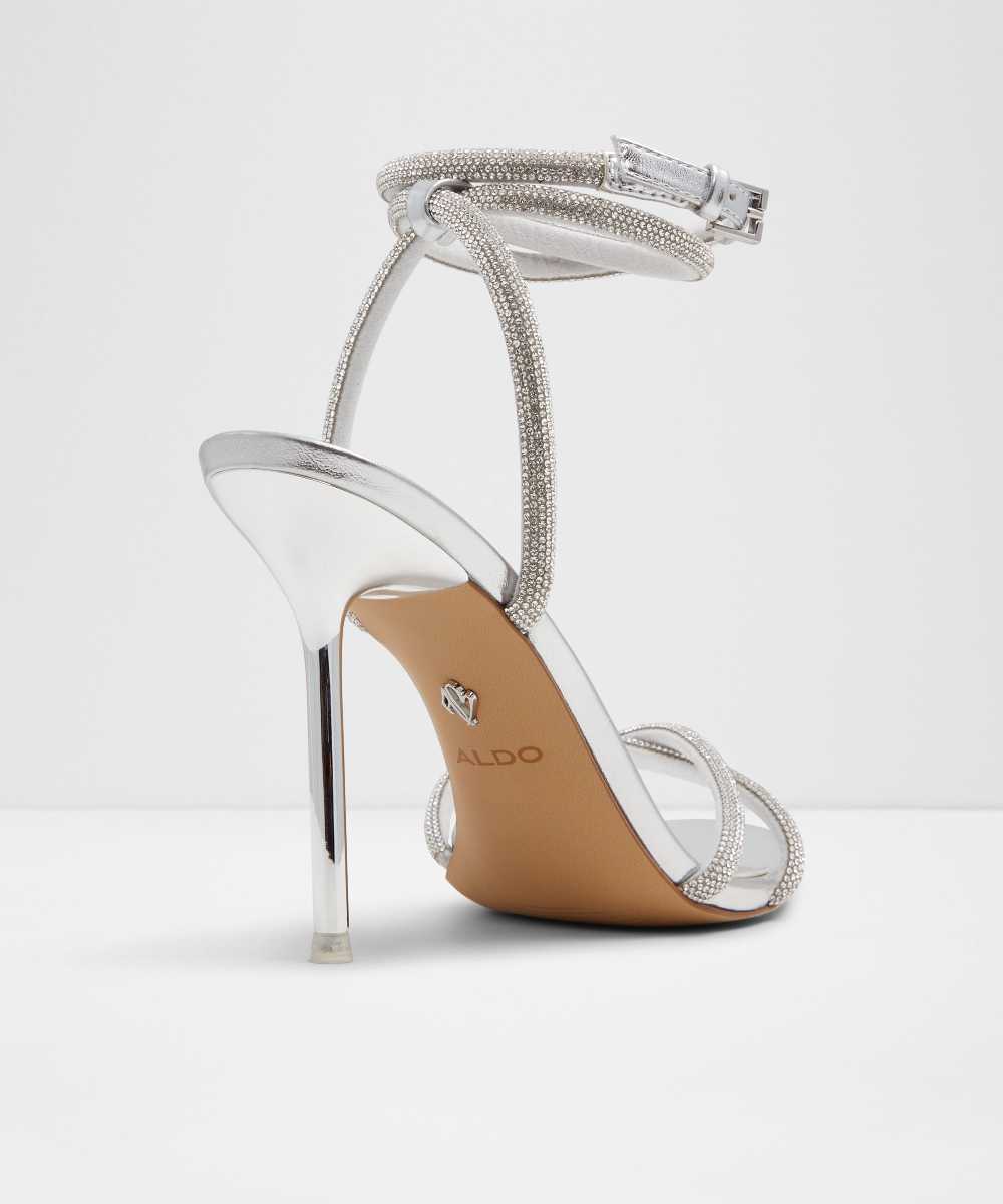 Sandalias de tacón de mujer con punta redonda - Aldo - Plata Plata-3