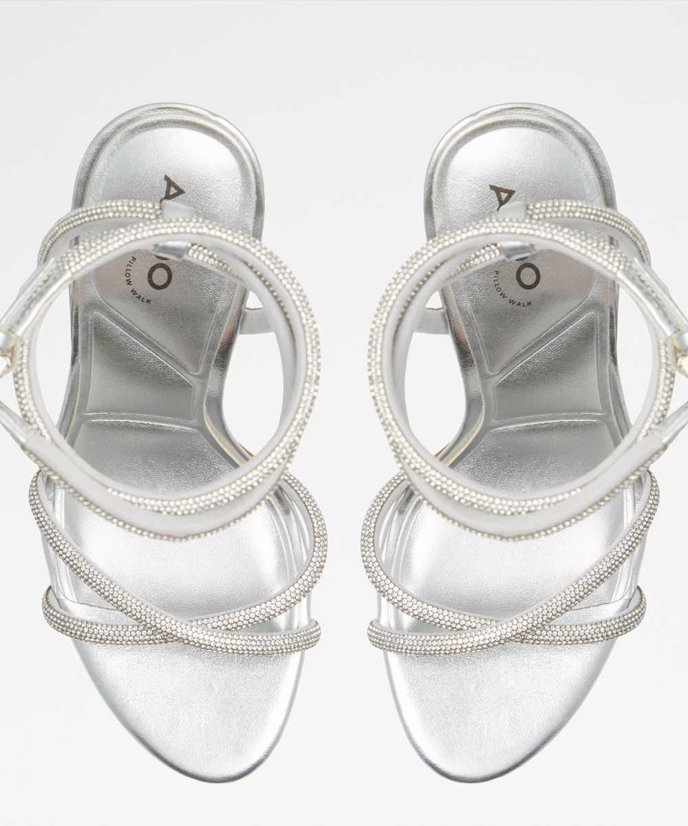 Sandalias de tacón de mujer con punta redonda - Aldo - Plata Plata-6