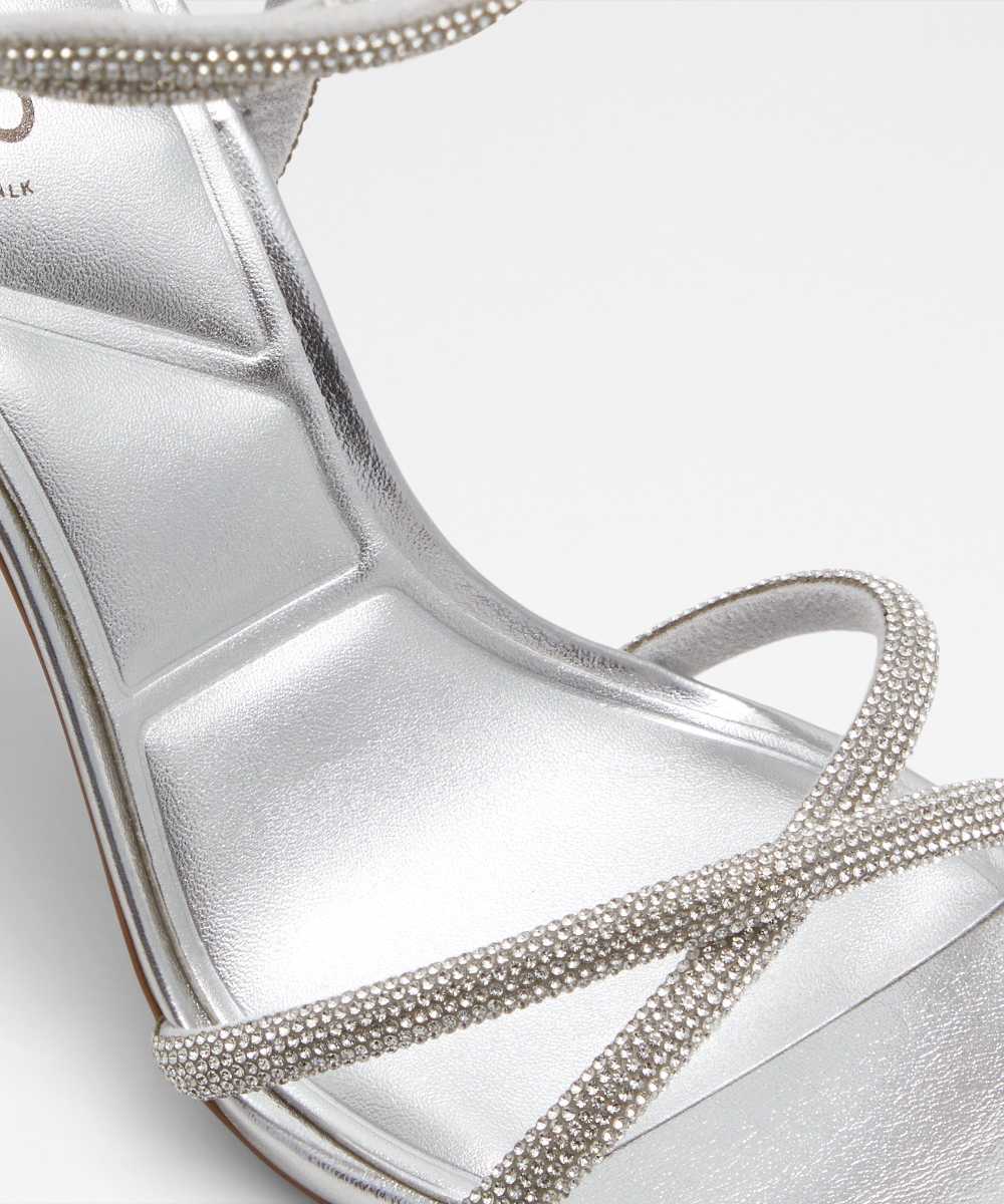 Sandalias de tacón de mujer con punta redonda - Aldo - Plata Plata-7